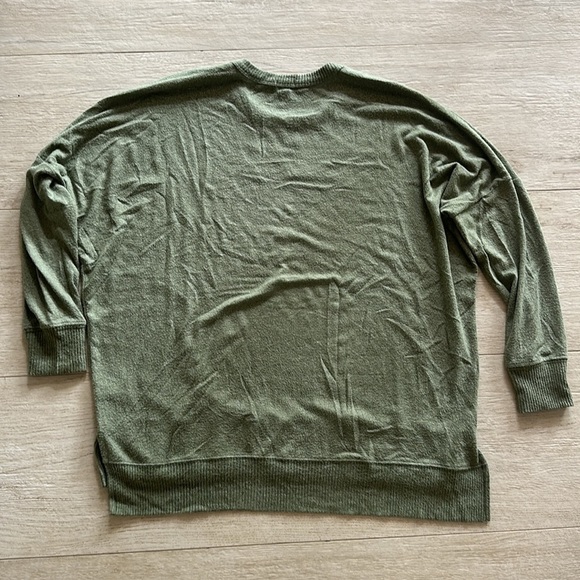 Aerie Oversized Green Heathered Pullover Crewneck Sweatshirt Women's Size S - Picture 6 of 11